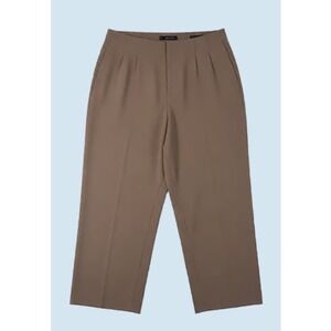 True Beauty By Emme Khaki formal‎ capri, polyester, high-waisted vintage 16